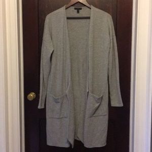 JCrew tie-front long cardigan.
